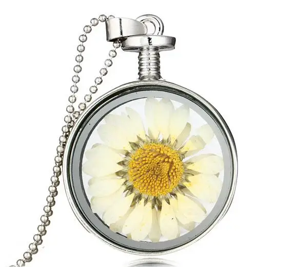 Pretty nature white dry chrysanthemum flower pendant necklace jewelry for girls
Pretty nature white dry chrysanthemum flower pendant necklace jewelry for girls