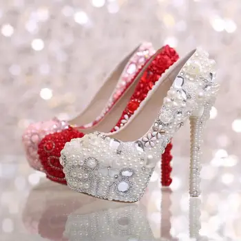 Love Pearl Rhinestone Wedding Shoes Platform High Heels Shoes Bride Crystal Shoes Shallow Mouth Women Shoes Pumps For Women
Love Pearl Rhinestone Wedding Shoes Platform High Heels Shoes Bride Crystal Shoes Shallow Mouth Women Shoes Pumps For Women