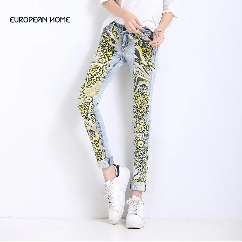 Spring Autumn New Jeans Women Plus Size Slim Was Thin Feet Pencil Pants Painted Leopard Print Elastic Personality Trousers LR275
Spring Autumn New Jeans Women Plus Size Slim Was Thin Feet Pencil Pants Painted Leopard Print Elastic Personality Trousers LR275