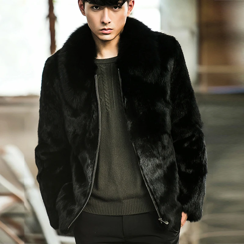 FURSARCAR Black Rex Rabbit Fur Bomber Jacket With Fox Fur Collar For Men Fashion Natural Winter Real Fur Thick Warm Coats
FURSARCAR Black Rex Rabbit Fur Bomber Jacket With Fox Fur Collar For Men Fashion Natural Winter Real Fur Thick Warm Coats