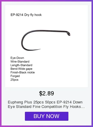 Eupheng 25pcs EP-9214 Competition Fly fishing Hooks Fly Hooks For Flies Fish 