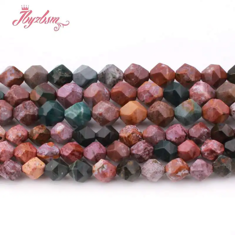 

8,10mm Faceted Multicolor Ocean Agates Natural Stone Beads For DIY Necklace Bracelets Jewelry Making Loose 15" Free Shipping