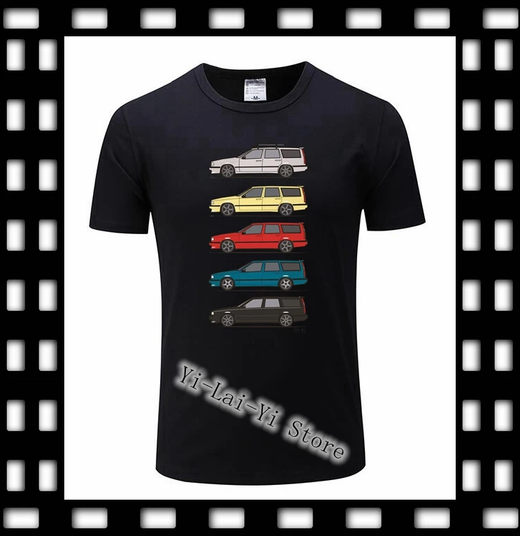 

100% cotton Cars Turbo Wagons Men's T Shirt Volvo 850 V70 T5 TShirt Men Vintage Classic Vestidos Harajuku TShirts Kenka Top Tee