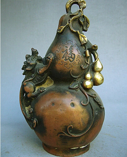 bi003080 10"Chinese culture old antique collection bronze copper Kirin gourd statue
bi003080 10"Chinese culture old antique collection bronze copper Kirin gourd statue