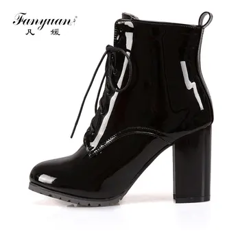 Fanyuan 2018 Lace Up Western Style Women Boots Platform PU Autumn Shoes Thick High Heel Winter Shoes Lady Ankle Boots Size 31-48
Fanyuan 2018 Lace Up Western Style Women Boots Platform PU Autumn Shoes Thick High Heel Winter Shoes Lady Ankle Boots Size 31-48