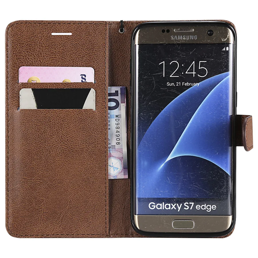 Luxury Magnetic Wallet PU Leather Case For SAMSUNG S7 Edge Card Holder Flip Stand Phone Cover For Galaxy S7 Fundas w Card Slots (20)