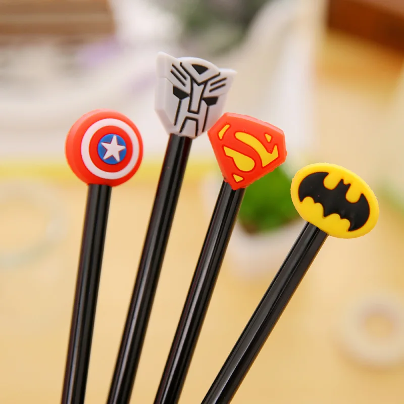 1pcs 0.38mm Creative Pen Stationery Cartoon Soft Black Neutral Pen Hero Alliance Gel Pen for Students Kids Writing Supplies
1pcs 0.38mm Creative Pen Stationery Cartoon Soft Black Neutral Pen Hero Alliance Gel Pen for Students Kids Writing Supplies
