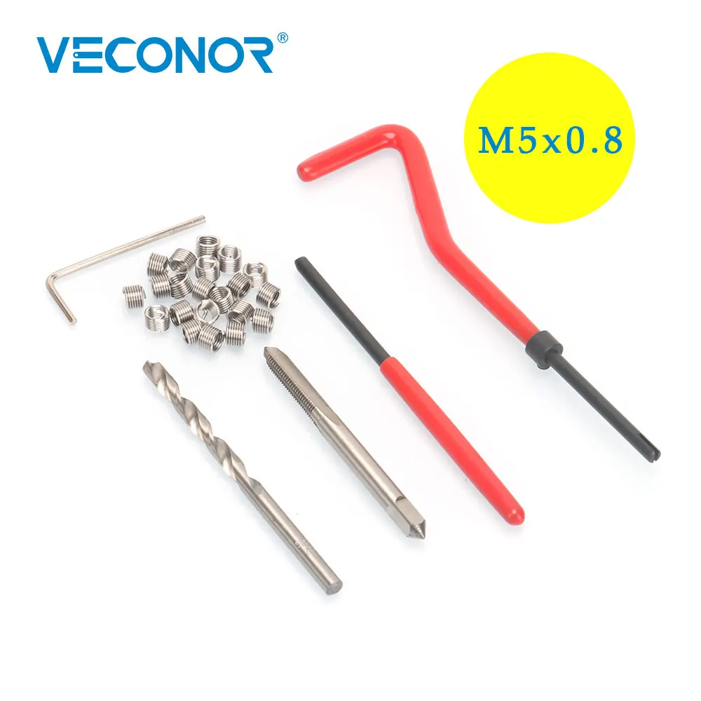 25pcs M5x0.8mm Thread Repair Tool Set Stainless Steel Wire Helical Coil Damaged Thread Insert Combination Garage Hand Tools Kit
25pcs M5x0.8mm Thread Repair Tool Set Stainless Steel Wire Helical Coil Damaged Thread Insert Combination Garage Hand Tools Kit