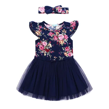 Girls Dresses Summer 2018 Newborn Flying Sleeve Mesh Splice Flower Dress + Hair Band 2pcs baby girl clothes
Girls Dresses Summer 2018 Newborn Flying Sleeve Mesh Splice Flower Dress + Hair Band 2pcs baby girl clothes