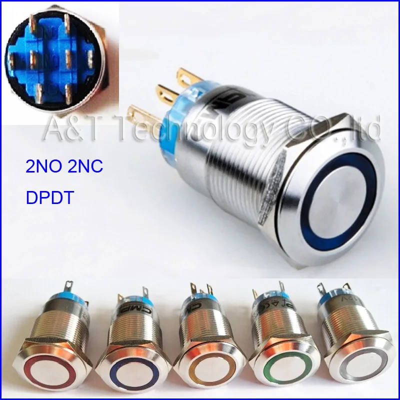 CMP Factory export 19mm 2NO 2NC DPDT stainless steel waterproof IP67 12v 24v led illumianted push button latching on off switch
CMP Factory export 19mm 2NO 2NC DPDT stainless steel waterproof IP67 12v 24v led illumianted push button latching on off switch