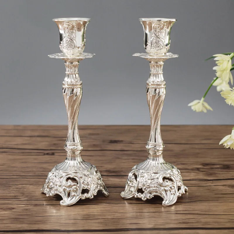 2PCS/pair Gold/Silver Europe Metal Candle Stand God Candlesticks Metal Antiques Table Home Decoration Candle Holders
2PCS/pair Gold/Silver Europe Metal Candle Stand God Candlesticks Metal Antiques Table Home Decoration Candle Holders