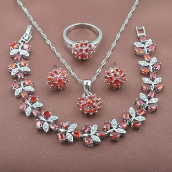 Shining Red Zirconia Silver Plated Jewelry Sets Women's Birthday Gifts Bracelet Necklace Pendant Earrings Ring YZ0228
Shining Red Zirconia Silver Plated Jewelry Sets Women's Birthday Gifts Bracelet Necklace Pendant Earrings Ring YZ0228