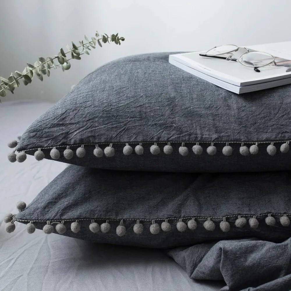 Enipate 1pc Solid Cotton Color Pillow Case Home Bedding Super Soft Pom Tassel Dot Pillow Cover Wedding Gift Design Pillowcase
Enipate 1pc Solid Cotton Color Pillow Case Home Bedding Super Soft Pom Tassel Dot Pillow Cover Wedding Gift Design Pillowcase