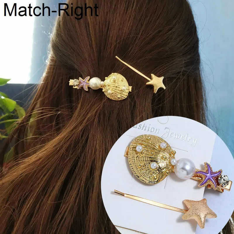 Match-Right 3Pcs/Set Ocean Style Hair Clip/Pin Shell Barrette for Women Pearl Hairpin Hair Jewelry Styling Hair Accessorie KK335
Match-Right 3Pcs/Set Ocean Style Hair Clip/Pin Shell Barrette for Women Pearl Hairpin Hair Jewelry Styling Hair Accessorie KK335