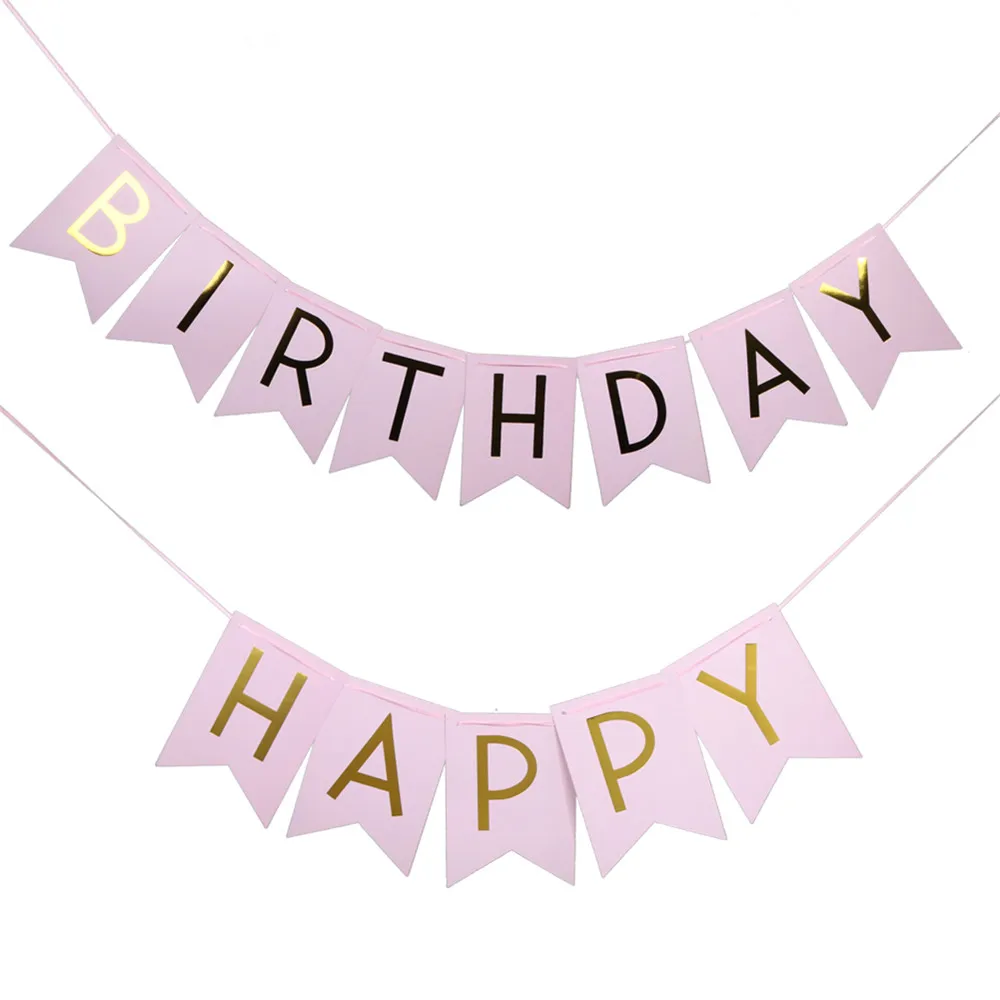 Pastel Pink Happy Birthday Banner decoration Hanging Gold Letters Photo Props Bunting Garland Wedding Decoration Party Event
Pastel Pink Happy Birthday Banner decoration Hanging Gold Letters Photo Props Bunting Garland Wedding Decoration Party Event