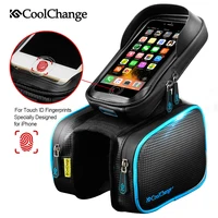 CoolChange Bicycle Frame Front Head Top Tube Waterproof Bike Bag&Double IPouch Cycling For 6.0 in Cell Phone Bike Accessories image
