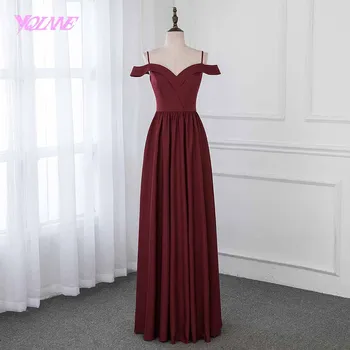 YQLNNE 2019 Burgundy Long Prom Dresses Off the Shoulder Silk Satin Spaghetti Formal Women Evening Gown
YQLNNE 2019 Burgundy Long Prom Dresses Off the Shoulder Silk Satin Spaghetti Formal Women Evening Gown
