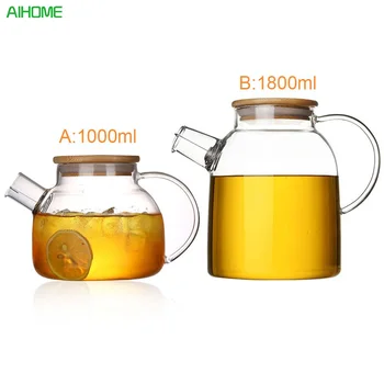 1L/1.8L Big Transparent Borosilicate Glass Teapot Heat-Resistant Large Clear Tea Pot Flower Tea Set Puer Kettle Office Home Tool
1L/1.8L Big Transparent Borosilicate Glass Teapot Heat-Resistant Large Clear Tea Pot Flower Tea Set Puer Kettle Office Home Tool