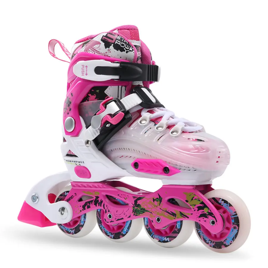 Фото EUR size 30-33 34-37 Adjustable Children Inline Skates Kids Roller Skating Shoes Slalom Free Patines Rocking Type | Спорт и