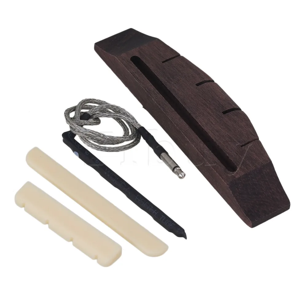 Yibuy A Set of Rosewood Bridge Piezo Bridge Saddle Nut for Ukulele Guitar E-acoustic
Yibuy A Set of Rosewood Bridge Piezo Bridge Saddle Nut for Ukulele Guitar E-acoustic