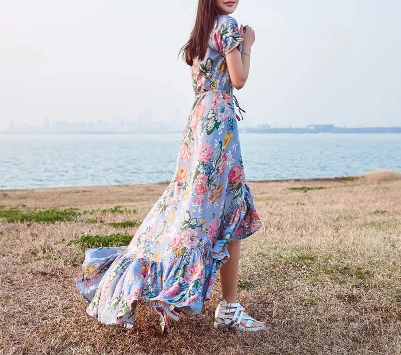 2019 Boho maxi Dresses Vintage Floral print irregular hem summer dresses short sleeve Hippie Women dress Party dresses
2019 Boho maxi Dresses Vintage Floral print irregular hem summer dresses short sleeve Hippie Women dress Party dresses