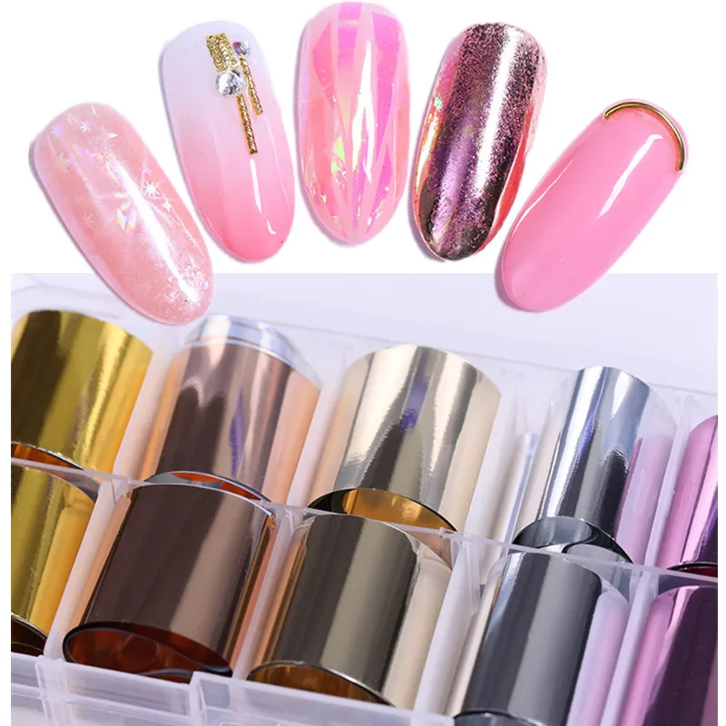 10 Rolls/Box Holographic Nail Foil Set AB Color Starry Sky Glitter Shining Colorful Transfer Stickers Nail Art Manicure Decor
10 Rolls/Box Holographic Nail Foil Set AB Color Starry Sky Glitter Shining Colorful Transfer Stickers Nail Art Manicure Decor