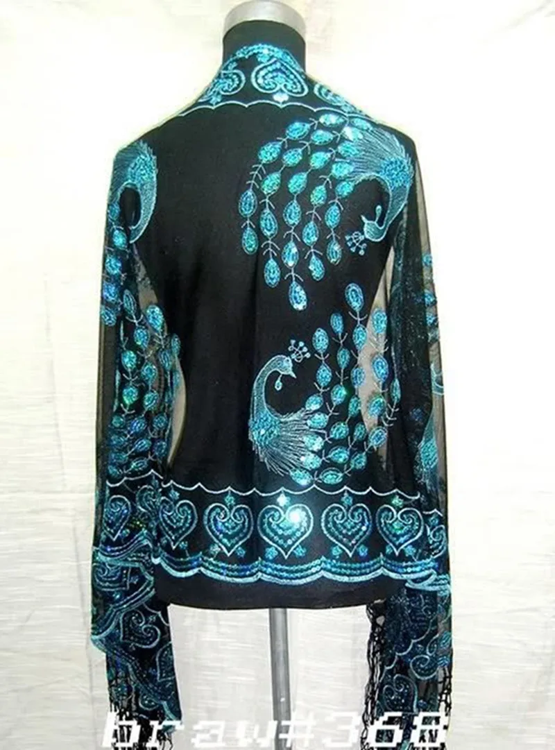 New Chinese Women's Silk Polyester Sequin Embroider Shawl Scarf Wholesale and retail Lady's Peacock Flower Pashmina Blue
New Chinese Women's Silk Polyester Sequin Embroider Shawl Scarf Wholesale and retail Lady's Peacock Flower Pashmina Blue