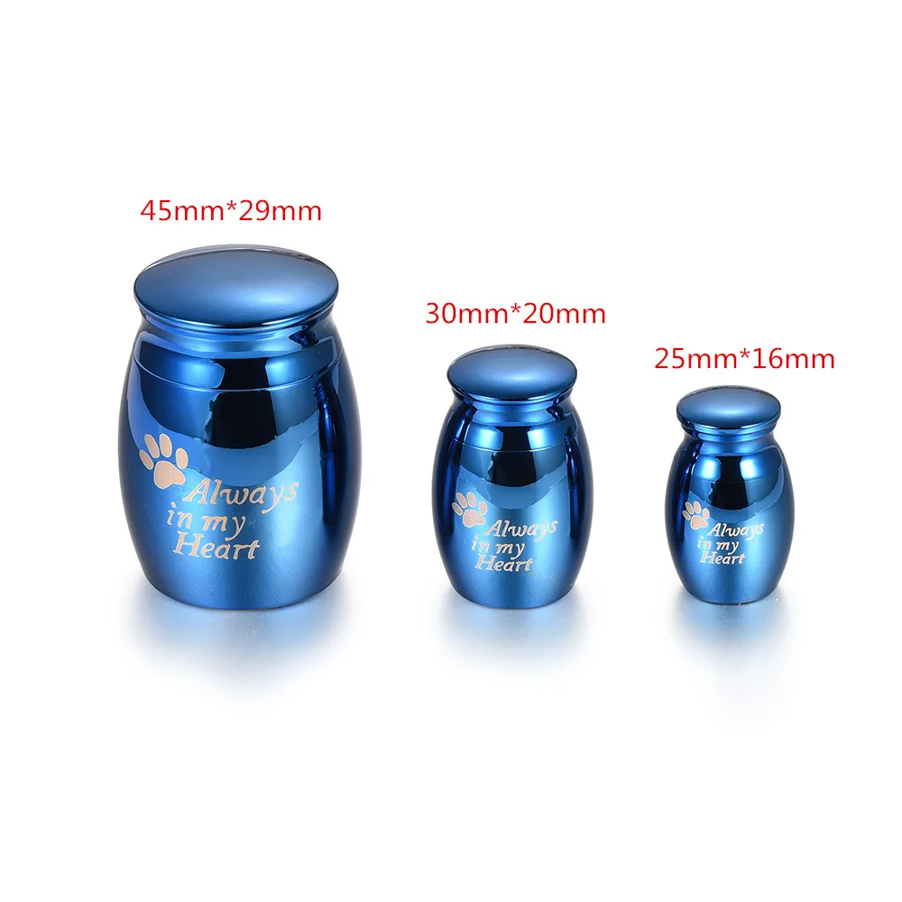KLH011-1 RoyalBlue Stainless Steel Pet Cremation Jar "Always In My Heart" Paw Engraved Dog Cat Funeral Ashes Casket Keepsake Urn
KLH011-1 RoyalBlue Stainless Steel Pet Cremation Jar "Always In My Heart" Paw Engraved Dog Cat Funeral Ashes Casket Keepsake Urn