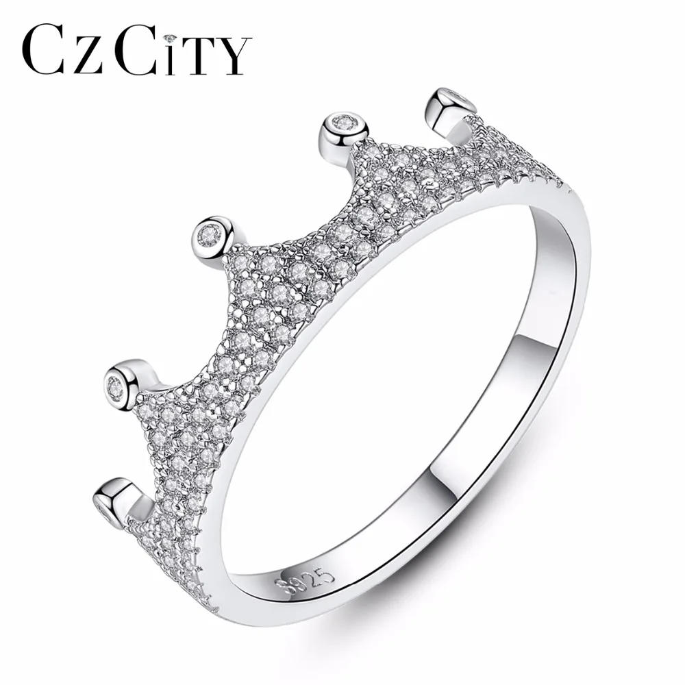 CZCITY 925 Sterling Silver Sparkling Crown Stackable Rings for Women White Zircon Micro Paved Valentine's Day Gift Cute Jewelry
CZCITY 925 Sterling Silver Sparkling Crown Stackable Rings for Women White Zircon Micro Paved Valentine's Day Gift Cute Jewelry