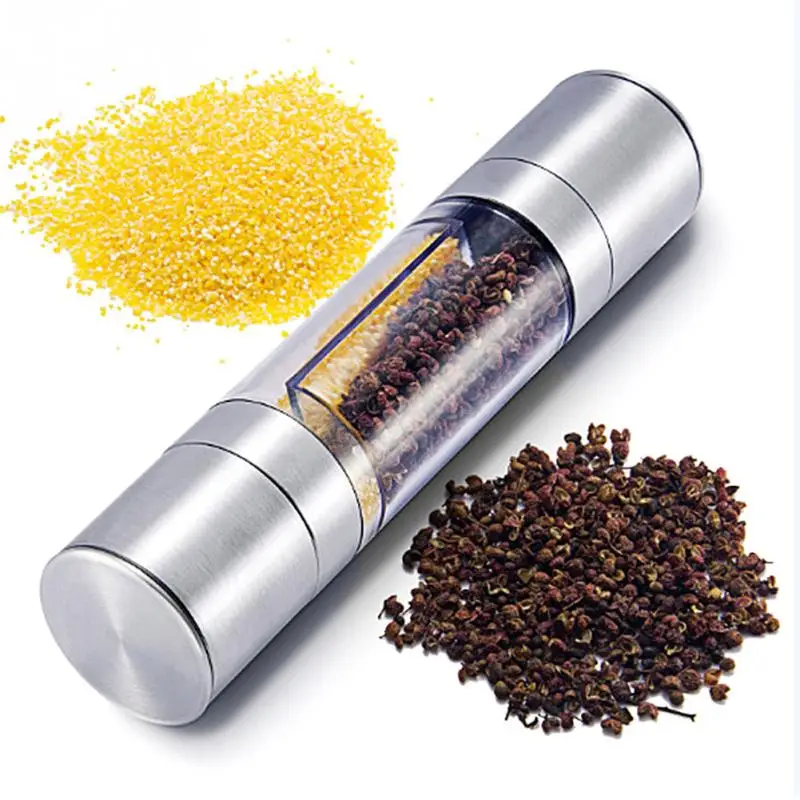 2 in 1 Cooking Tools Stainless Steel Manual Salt Pepper Mill Grinder Premium Salt Shaker Spice Herb Pepper Grinder Mill #0522
2 in 1 Cooking Tools Stainless Steel Manual Salt Pepper Mill Grinder Premium Salt Shaker Spice Herb Pepper Grinder Mill #0522