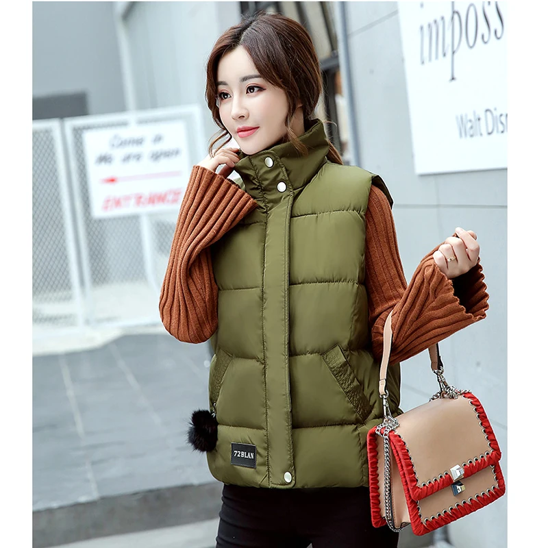 Solid Hipster Sleeveless mandarin collar Femme waistcoats Winter Button Pockets Basic simple zip up chalecos invierno mujer 2019
Solid Hipster Sleeveless mandarin collar Femme waistcoats Winter Button Pockets Basic simple zip up chalecos invierno mujer 2019