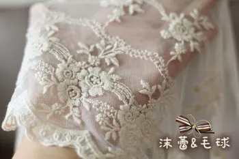 Ivory embroidered lace, scollaped trim lace, antique lace, embroidered gauze lace fabric, 9.4 inches wide 10yard
Ivory embroidered lace, scollaped trim lace, antique lace, embroidered gauze lace fabric, 9.4 inches wide 10yard
