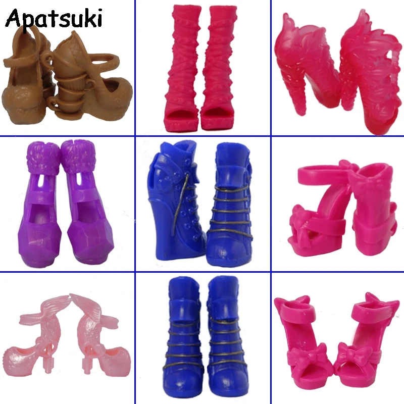 5 пар/лот модные дизайнерские туфли обувь на высоком каблуке для Monster High сандалии