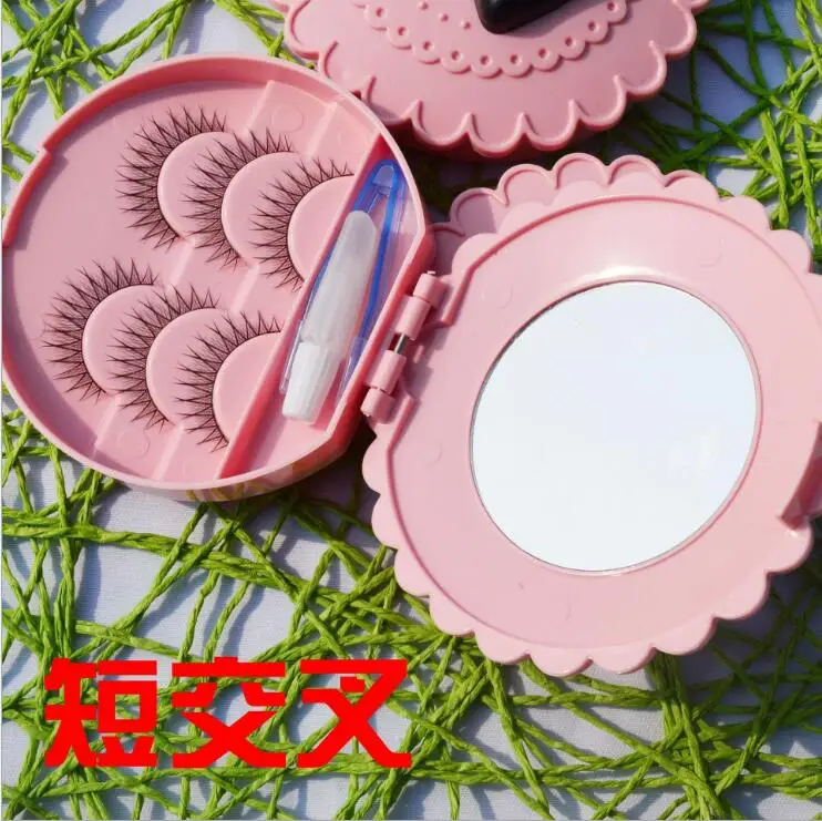 New 3 pairs of false eyelashes set false eyelashes small mirror storage box with glue tweezers
New 3 pairs of false eyelashes set false eyelashes small mirror storage box with glue tweezers
