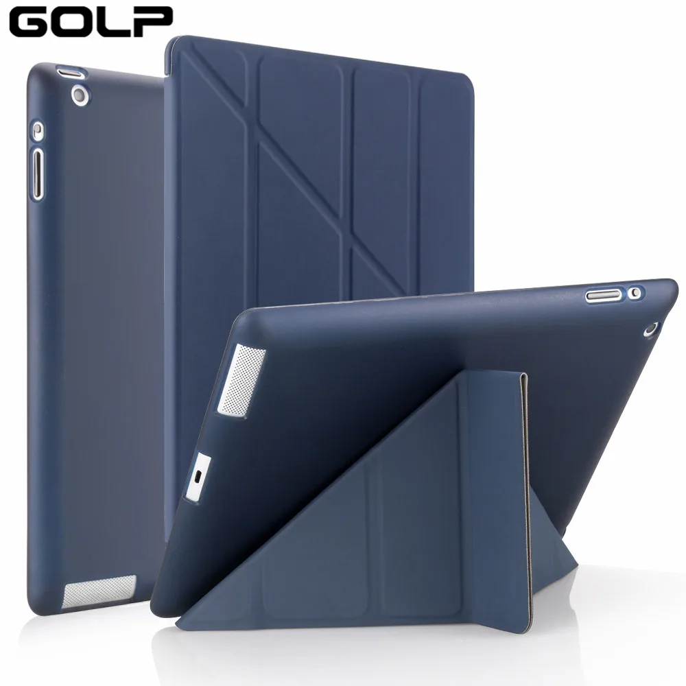 PU leather smart case covers for iPad 2 3 4 cover01