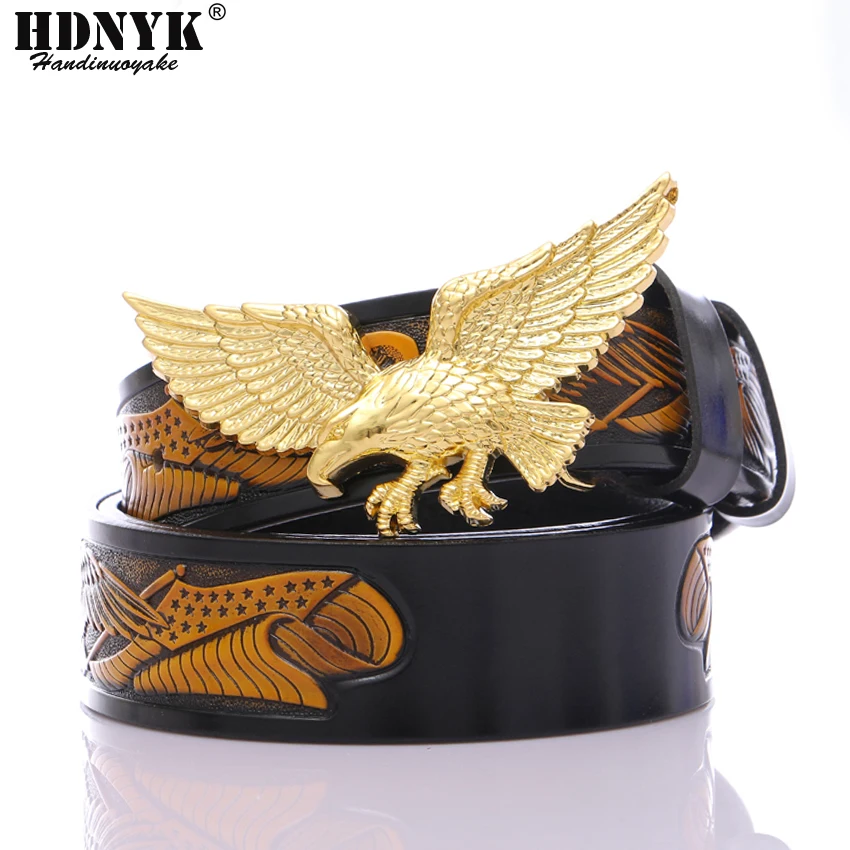 New Fashion Famous Eagle Design Belts for Men Cowskin Leather Belt Men Handcraft Belt Leisure Waistband Fly Eagle Buckle
New Fashion Famous Eagle Design Belts for Men Cowskin Leather Belt Men Handcraft Belt Leisure Waistband Fly Eagle Buckle