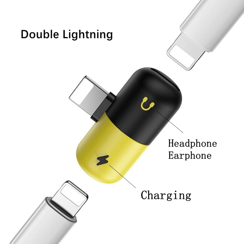 Mini Capsule Adapter For Iphone XR 8 7 Plus XS X XS Max 6 6S For Lightning Cute 2 IN 1 For Iphone Charger And Headphone Earphone
Mini Capsule Adapter For Iphone XR 8 7 Plus XS X XS Max 6 6S For Lightning Cute 2 IN 1 For Iphone Charger And Headphone Earphone