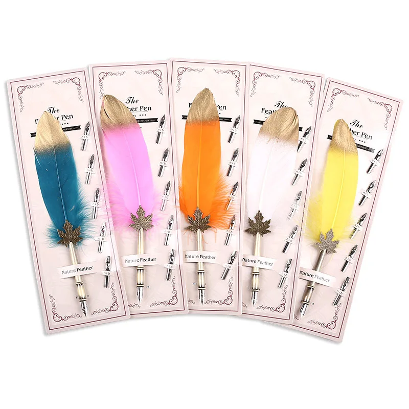 1Set Multicolor Calligraphy Feather Dip Gift Decoration Quill Pen Writing Ink Set Gift Box with 5 Nib Wedding Fountain Pen
1Set Multicolor Calligraphy Feather Dip Gift Decoration Quill Pen Writing Ink Set Gift Box with 5 Nib Wedding Fountain Pen