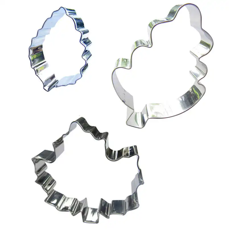 Leaf shape 3 piece biscuit cutting molds, vegetable cutting, baking tools, cake decorating soft candy tools.
Leaf shape 3 piece biscuit cutting molds, vegetable cutting, baking tools, cake decorating soft candy tools.