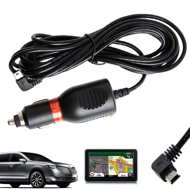 Мини USB автомобильный адаптер питания постоянного тока зарядный Шнур кабель для
