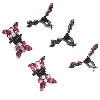 

1lot=12 Hair Sweet Girls Hairpins Clips Kids Butterfly DIY Barrettes Shining Rhinestone Hair Claw Comb For Girls Birthday