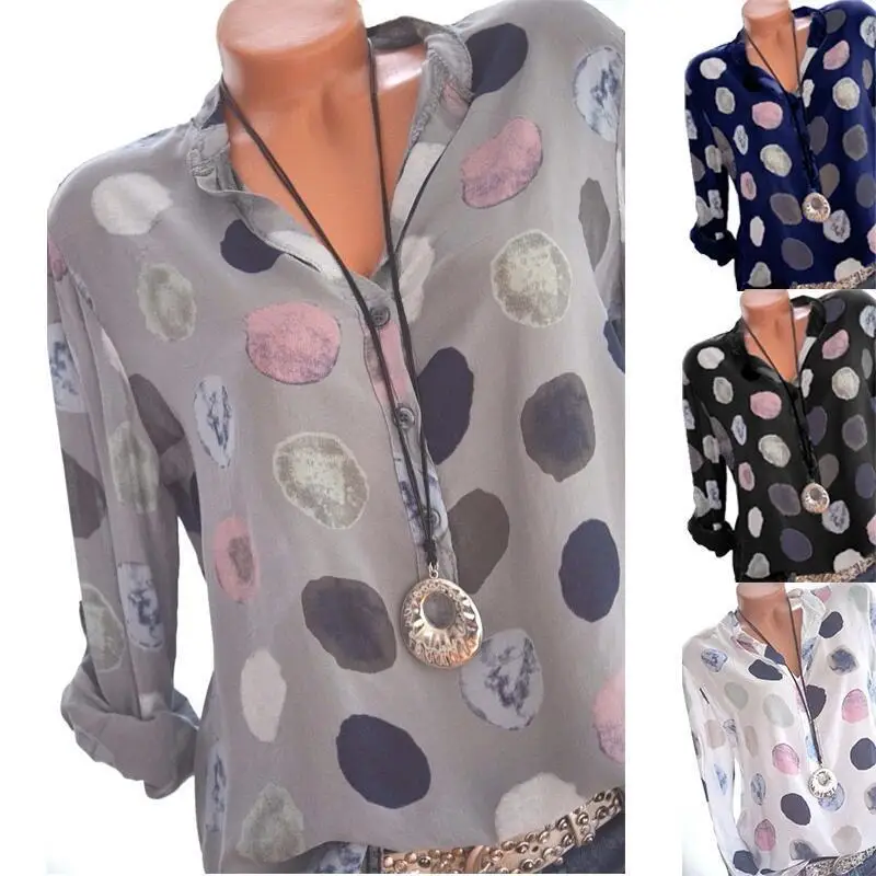 Womens Tops Shirts Blouses Women Autumn Blusas Shirt Dot Printed Long Sleeves Office Lady Blouse Clothing Blusa Plus Size 5XL
Womens Tops Shirts Blouses Women Autumn Blusas Shirt Dot Printed Long Sleeves Office Lady Blouse Clothing Blusa Plus Size 5XL
