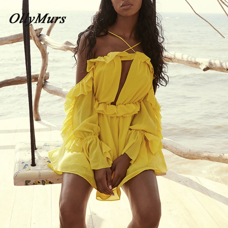 OllyMurs 2019 New Summer Bodycon Women Dresses Pink Yellow Off Shoulder Ruffles Mini Dress Vestidos Elegant Evening Party Dress
OllyMurs 2019 New Summer Bodycon Women Dresses Pink Yellow Off Shoulder Ruffles Mini Dress Vestidos Elegant Evening Party Dress