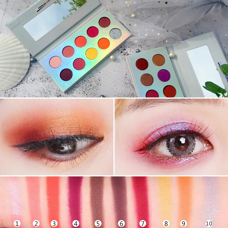 Xixi shimmer matte eyeshadow palette bright 10 colors orange rose red pigment waterproof long lasting eyeshadow AC041
Xixi shimmer matte eyeshadow palette bright 10 colors orange rose red pigment waterproof long lasting eyeshadow AC041