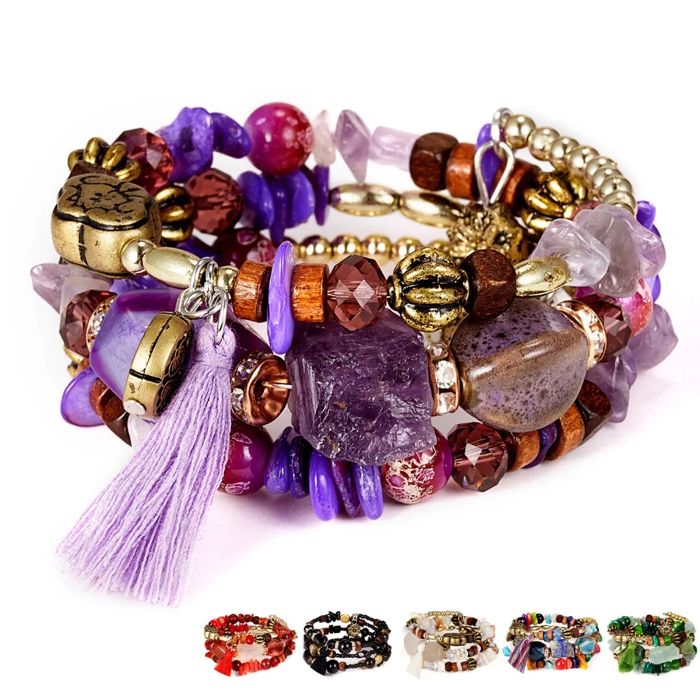 Ethnic Natural Stone Beads Bracelets For Women Tassel Charm Strand Bracelets & Bangles Boho Vintage Jewelry pulseras mujer
Ethnic Natural Stone Beads Bracelets For Women Tassel Charm Strand Bracelets & Bangles Boho Vintage Jewelry pulseras mujer