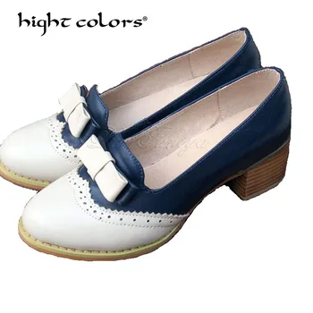 New Women Genuine Leather Thick High Heels School Shoes Vintage Slip-On Round Toe Oxford Shoes For Women Pumps Sapatos
New Women Genuine Leather Thick High Heels School Shoes Vintage Slip-On Round Toe Oxford Shoes For Women Pumps Sapatos