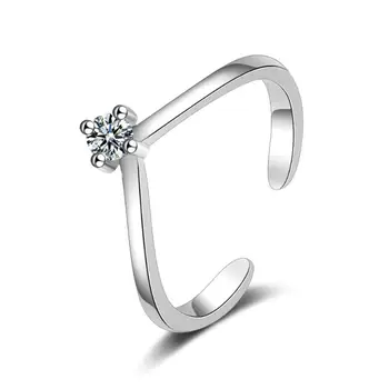 New Hot Simple V-shaped Zircon Opening Trend Rings For Women 925 Sterling Silver Jewelry Accessories Party Gift Anillos SAR52
New Hot Simple V-shaped Zircon Opening Trend Rings For Women 925 Sterling Silver Jewelry Accessories Party Gift Anillos SAR52