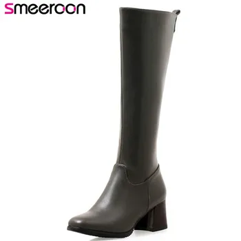 Smeeroon new arrival women boots round toe zip autumn winter boots knee high boots for women high heels wedding shoes
Smeeroon new arrival women boots round toe zip autumn winter boots knee high boots for women high heels wedding shoes