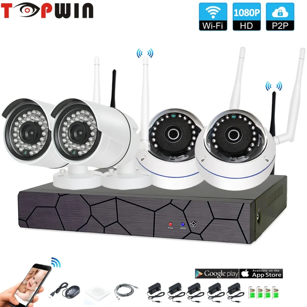 4CH CCTV System Wireless 1080P NVR 4PCS 2.0MP IR Outdoor indoor P2P Wifi IP CCTV Security Camera System Surveillance Kit
4CH CCTV System Wireless 1080P NVR 4PCS 2.0MP IR Outdoor indoor P2P Wifi IP CCTV Security Camera System Surveillance Kit