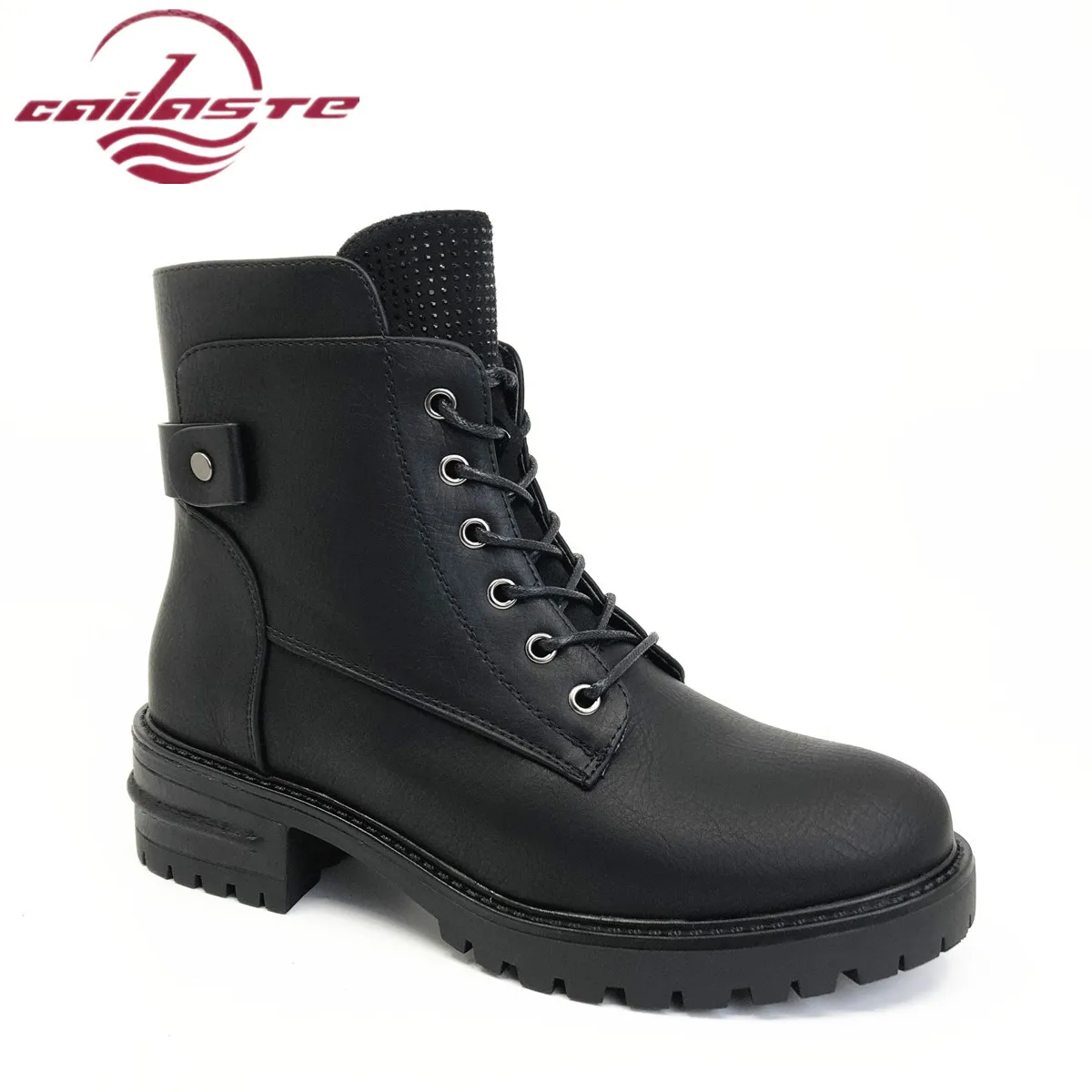 CAILASTE motorcycles boots for women Autumn Diamond decoration mid heell shoes round toe lace up inner zipper ladies shoes
CAILASTE motorcycles boots for women Autumn Diamond decoration mid heell shoes round toe lace up inner zipper ladies shoes